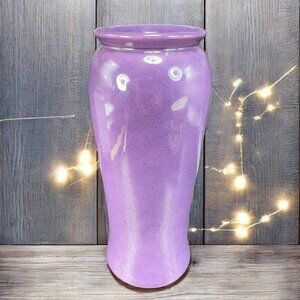 Vintage 1980s Haeger Pottery Vase Vessel 8.5inch Ceramic Purple Glaze Vase VTG